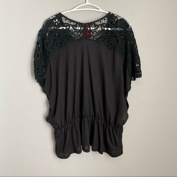 BAYO Black Embroidered Blouse with Gartered Bottom - Picture 5 of 10